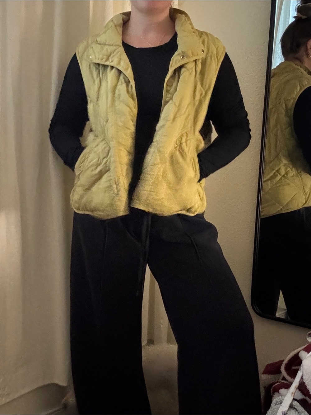 Free People olive green vest